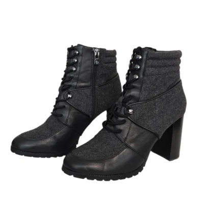 Antonio Melani Grayciee Wool Leather Block Heeled Ankle Boot Sz 9 - Image 1 of 4