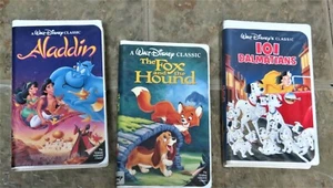 VINTAGE Black Diamond Classics VHS MOVIES Fox and Hound - ALADDIN 101 Dalmatians - Picture 1 of 6