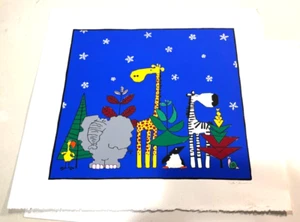 SIGNED NUMBERED LIMITED EDITION PRINT PAM SCHMACKER IOWA ARTIST KIDS SERIGRAPH - Picture 1 of 3
