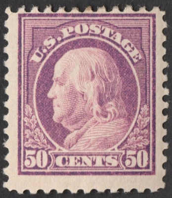 US Sc# 517 *MINT OG VLH* { 50c VIOLET FRANKLIN } BEAUTY PERF 11 " OF 1917 CV$ 50 - Image 1 of 4