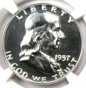 1957 PROOF Franklin Half Dollar 50C Coin - NGC PR69 (PF69) - $685 Value! - Picture 1 of 6