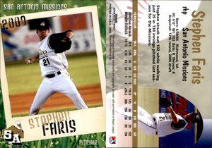 Stephen Faris 2009 Grandstand San Antonio Missions #NNO Card *AutographDen*