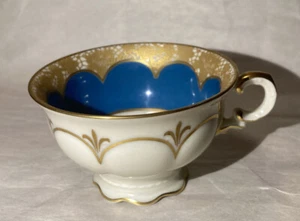 Vintage Hutschenreuther türkis creme, gold verkrustet Demitasse Tasse ohne Untertasse - Bild 1 von 10