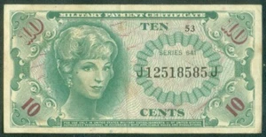 Vietnam US Military Payment Certificate 10 Cents Series 641 - Picture 1 of 2