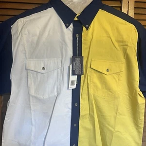Vintage Wrangler Western Bonanza Hemd Herren Gr. XL Colorblock Neu mit Etikett S/S Taschen - Bild 1 von 11