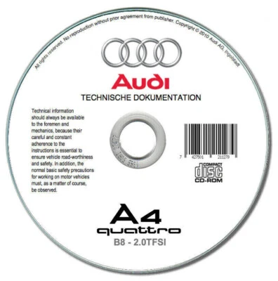 Audi A4 Quattro (2012-2015)  manuale officina su cd - Immagine 1 di 4