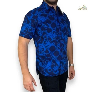 Balenciaga Oversized Shirt – Blue Floral Cotton, Size 39 Made in Italy - Picture 1 of 11