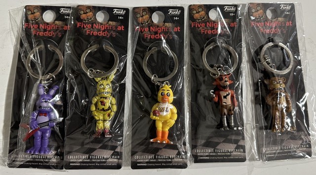 55PCS Five Nights Party Favors 3D Silicone Keychain with 50 Stickers Metal  Key Ring Perfect for Freddys Collector Movie Character Freddy Figures for