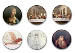 INSIGNIAS BOTÓN 1" 25MM X6 ARTISTAS DA VINCHY - Imagen 1 de 1