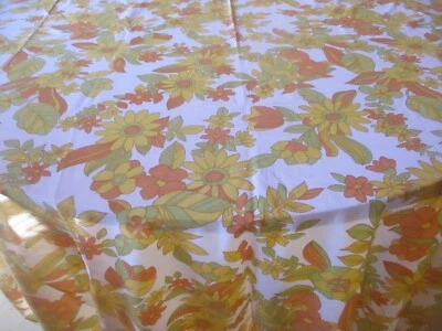 Service de table N°98 nappe 143 x 230 cm +12 serviettes fleur orange vintage - Photo 1/4