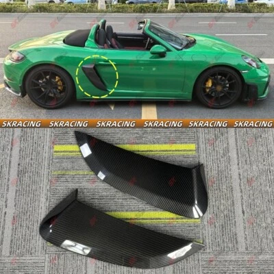 Tapicería de ventilación lateral de fibra de carbono GT4 para Porsche 718 982 Boxster Cayman 17-24 Foto 1 de 4
