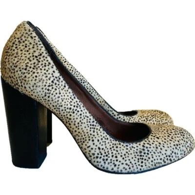 $250 JUICY COUTURE ROSA Dalmation пони волос дизайнерский круглый носок насосы 6 M  - Изображение 1 из 4