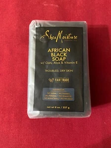 SHEA MOISTURE AFRICAN BLACK SOAP W/OATS ALOE VERA VITAMIN E FOR TROUBLED SKIN - Picture 1 of 2