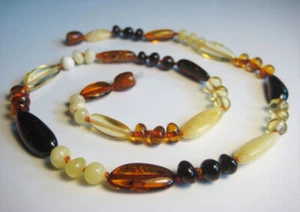 Genuine Amber Beautiful Baltic Amber Necklace 17.7 inch 45 cm !!! - Picture 1 of 4