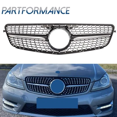 For 2008-2014 Mercedes Benz W204 C200 C250 C300 C350 Front Grille Grill Foto 1 de 4