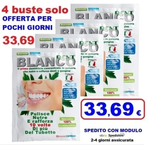 4 Ricariche Blancodent Dentifricio in Polvere Naturale sbiancante Blanco Dent - Foto 1 di 5