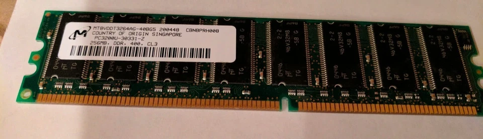 Micron 256MB MTBVDDT3264AG-40BG5 200448 DDR, 400, CL3 - Image 1 of 1
