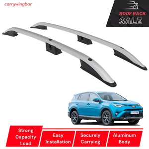 Barras laterales de techo para Toyota Rav 4 2013-2019 barras de aluminio plateadas - Imagen 1 de 10