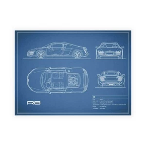 Leinwanddruck auf Papier Poster oder Bild Rogan Mark Audi R8 V10-Blue - Bild 1 von 2