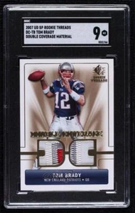 2007 SP Rookie Threads Double Coverage Dual Patch Tom Brady #DC-TB SGC 9 MINT - Picture 1 of 3