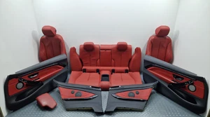 BMW 4 SERIES F32 COUPE MSPORT INTERIOR SEATS DOOR CARDS HARMAN ARMREST SET RED - Picture 1 of 24