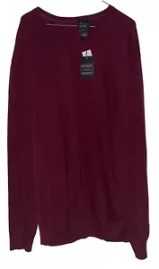 Joseph A Bank Herren 2XL Burgunderrot Pima Baumwolle Traveler V-Ausschnitt Langarm Pullover - Bild 1 von 2