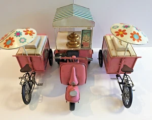 Décoration Lot Candy Bar Distributeur de Glaces Vintage Tôle Vespa Vélo Ice Art - Picture 1 of 18