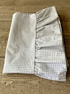 Vintage Wamsutta Light Blue Gingham Check Ruffle Edge Pillowcase - Picture 1 of 3
