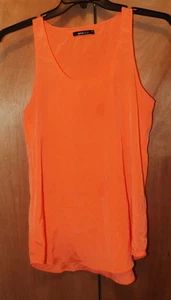 GINA TRICOT MUJER NARANJA BRILLANTE BLUSA SIN MANGAS TOP CAMISA TALLA 38 - Imagen 1 de 5