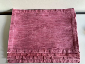 HCrate & Barrel Grasscloth Placemats Pink 12.5"x 18.5" - Set of 4 - Picture 1 of 3