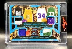 2023 ART OF SPORT TIM DUNCAN MALONE CHARLES BARKLEY LARRY BIRD G/Worn Mem 2/4 - Picture 1 of 2