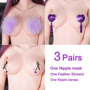 Cytherea sexy paste-Breast Sequin Tassel-Heart-Bra-Nipple-Cover Pasties-Novelty - Picture 1 of 13
