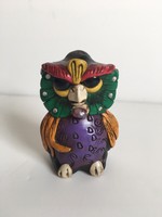 Hand painted Owl  Figurine Mexican Folk Art Ceramic Whistle Roar Sound 