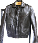 Mens Vanson Dark Brown Heavy Duty Leather Motorcycle Jacket Sz 38 Usa Made Exc