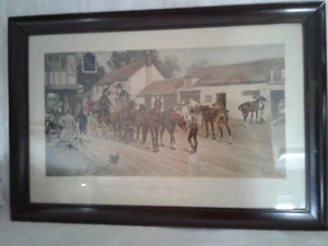 Antique 1906 Gilbert S Wright Signed Print Preparing For A Heavy Stage Framed - Picture 1 of 12