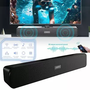 USB Wired Sound Bar TV Computer Speaker Subwoofer PC Laptop Stereo Soundbar - Picture 1 of 9