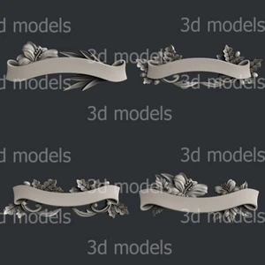 3d STL models for CNC, Artcam, Aspire, ribbon set - Picture 1 of 9