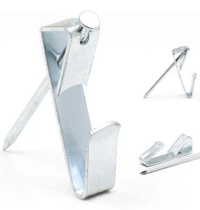 50 lb Wall Picture Hangers Picture Frame Hanger Hooks 5 Hooks And 5 Nails - Picture 1 of 7