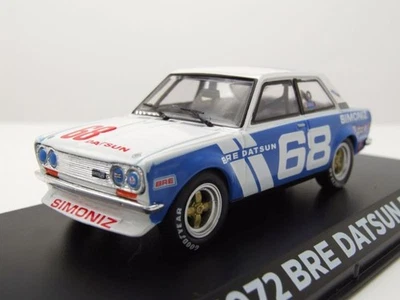 Datsun 510 BRE #68 1972 Blu Bianco Peter Gregg Modellino 1:43 Greenlight - Immagine 1 di 4