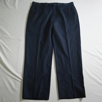 Linea Naturale Luxe 34x29 Blue Birdseye Italy Made 100% Wool Mens Dress Pants - Image 1 of 4