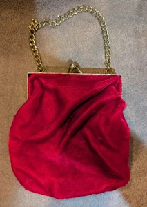 Vintage Clutch Tasche Mid Century Rot Samt - Bild 1 von 4