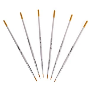 MEEDEN 6PCS Micro Paint Brushes Set, Fine Round Pointed Nylon Brush for Acrylic - Picture 1 of 6
