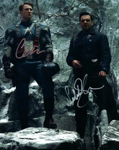 Sebastian Stan Chris Evans signed 8x10 Foto Autogramm Bild Pic und COA - Bild 1 von 1