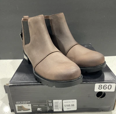 NEWSorel Emelie III Chelsea Waterproof Leather Boot Women's Sz 10 $160 Brown - Image 1 of 4