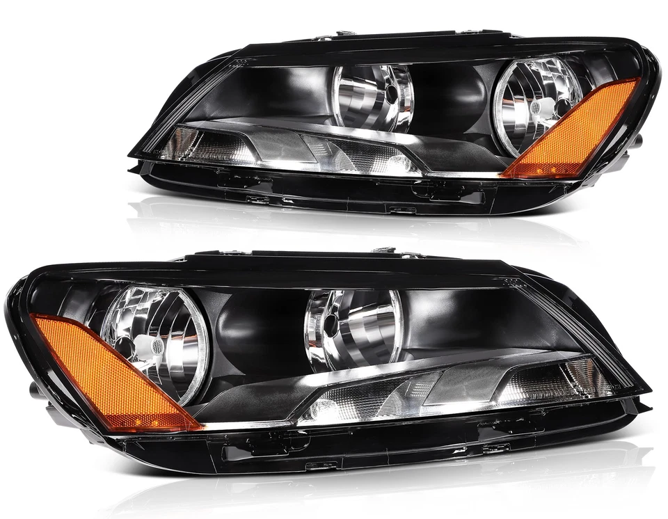 Conjunto de faros de carcasa negra para Volkswagen Passat 2012-2015 par Foto 1 de 4