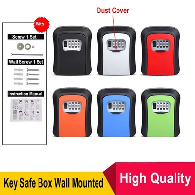 Heavy Duty Metal Key Safe Box Wall Mounted | 4 Digit Combination Lock | Outdoor - Image 1 of 4