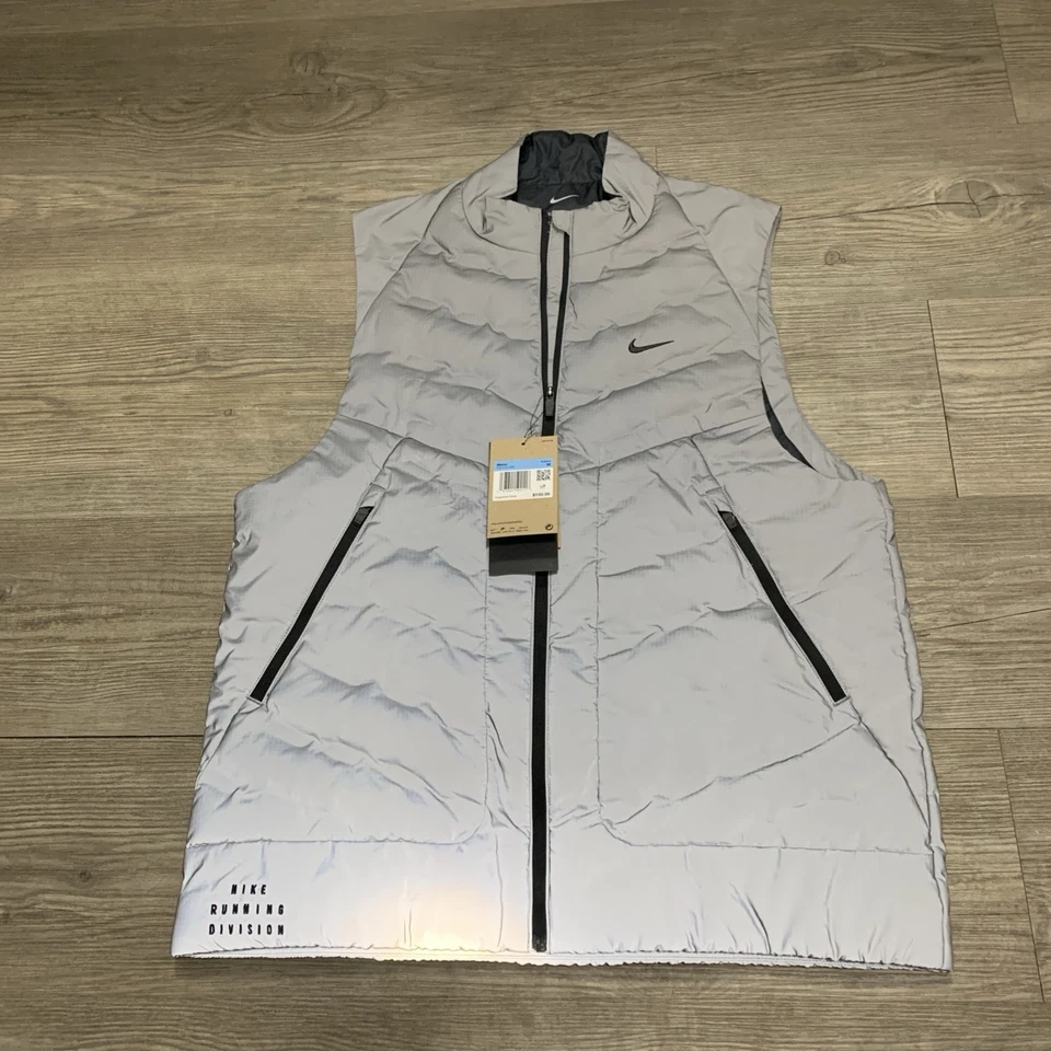 Nike Therma-Fit ADV Reflective Silver Running Vest FZ1131-035 Men’s Size S