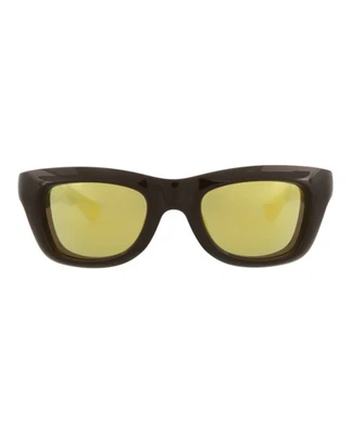 Bottega Veneta Hombres Cuadrado/Rectángulo Marrón Marrón Dorado Moda Diseñador Gafas Foto 1 de 4