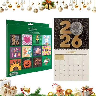 2026 Wall Calendar Diamond Painting Kit - DIY Diamond Art Calendar Xmas Gifts - Image 1 of 4