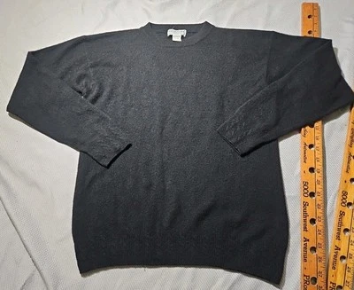 Suéter De Colección Bloomingdales Sutton Studio Para Mujer M Negro Cachemira Pescador Borde Foto 1 de 4